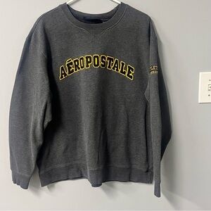 vintage aeropostale crewneck sweater gray yellow cotton poly blend fall y2k‎